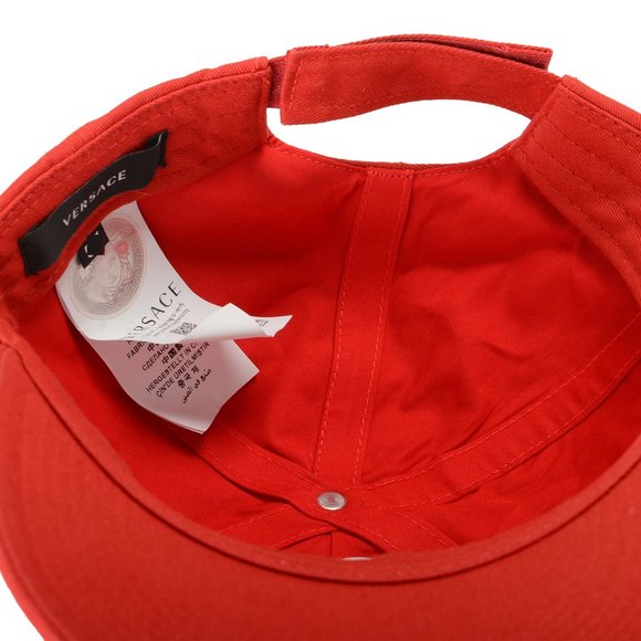 Versace Unisex Logo Print Medusa Head Red Baseball Cap Hat size 57